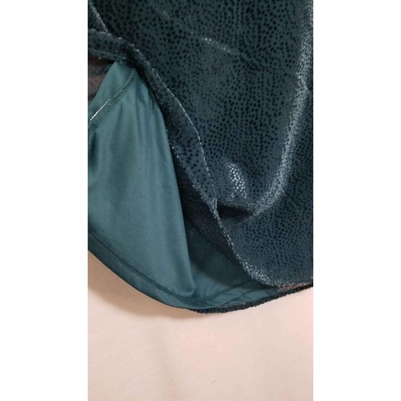 NWT! Maurice's Dark Teal Velour Dot Burnout Puff Sleeve Blouse Size Large - Picture 7 of 10